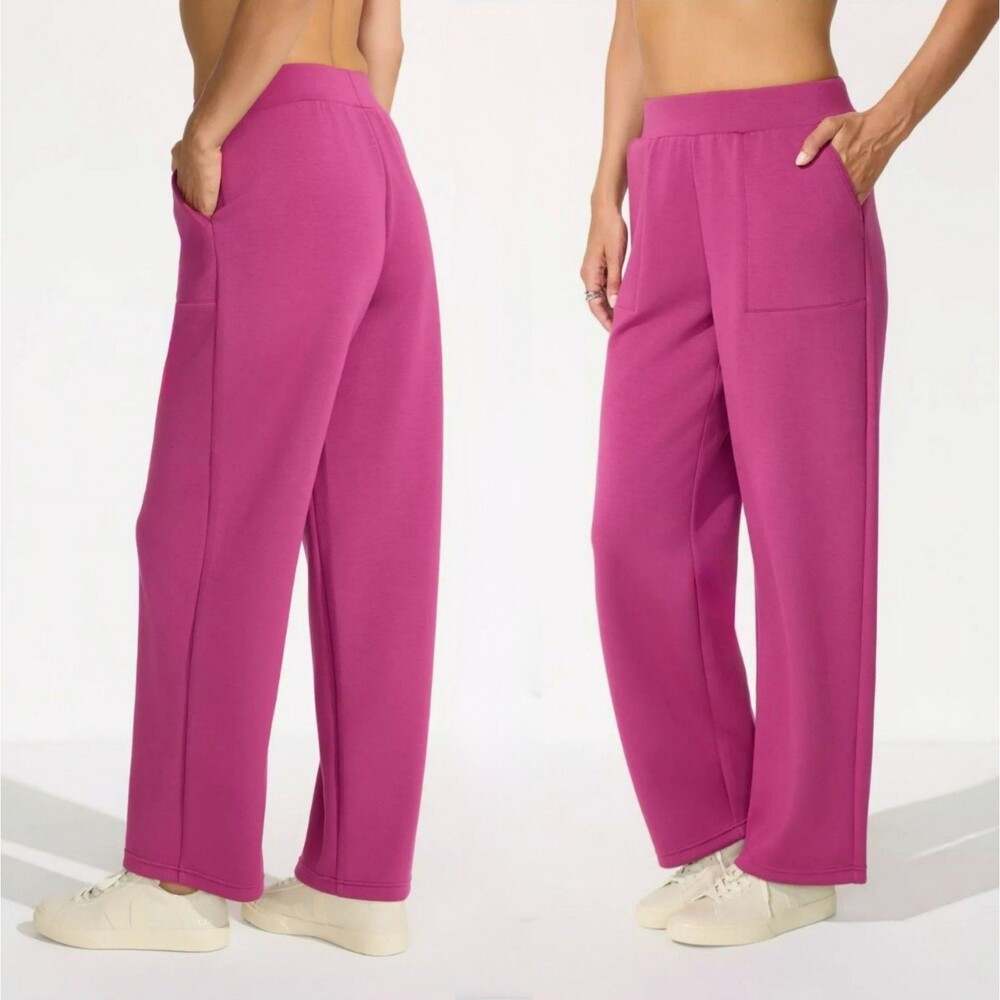 Mondetta Women's L Ultra-Soft Wide Leg Tencel Modal Pant Raspberry Coulis NWT